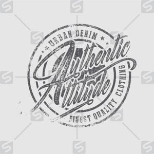 Authentic Attitude Vintage Grunge Typographic t-shirt print design vector Illustration, stamp,Sign, Label, Emblem Design Vector