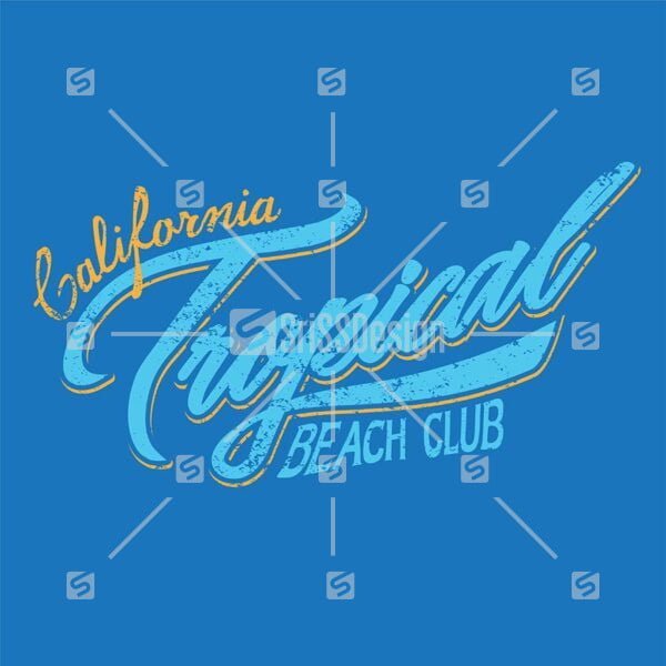 California tropical beach club typography t-shirt print design vector graphic illustration