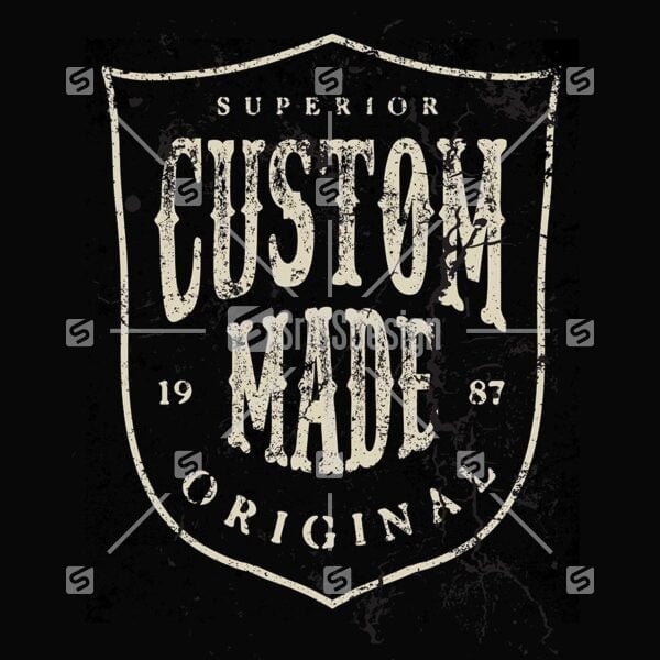 Custom made Vintage typography grunge stamp badge label t-shirt design print vector illustration