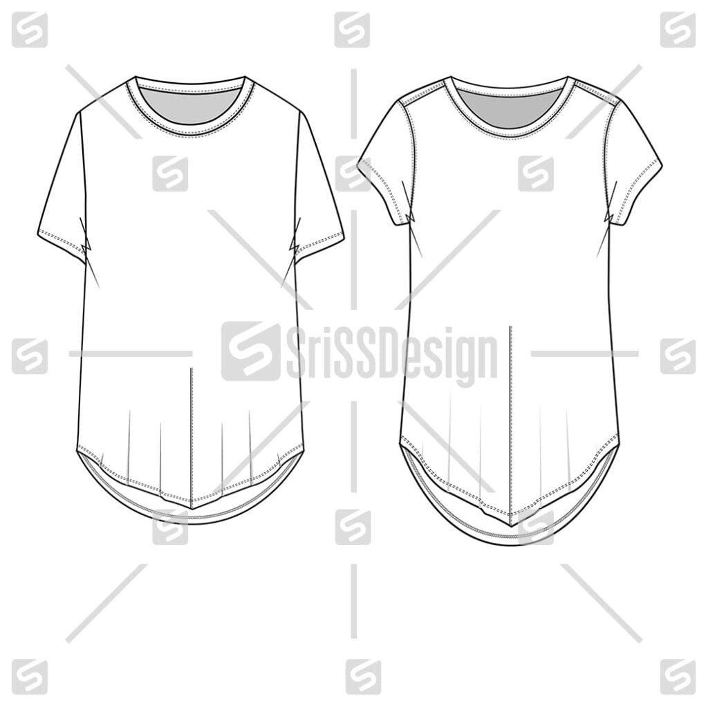 Fancy Fashion Ruffles Top flat sketch drawing vector – Srissdesign