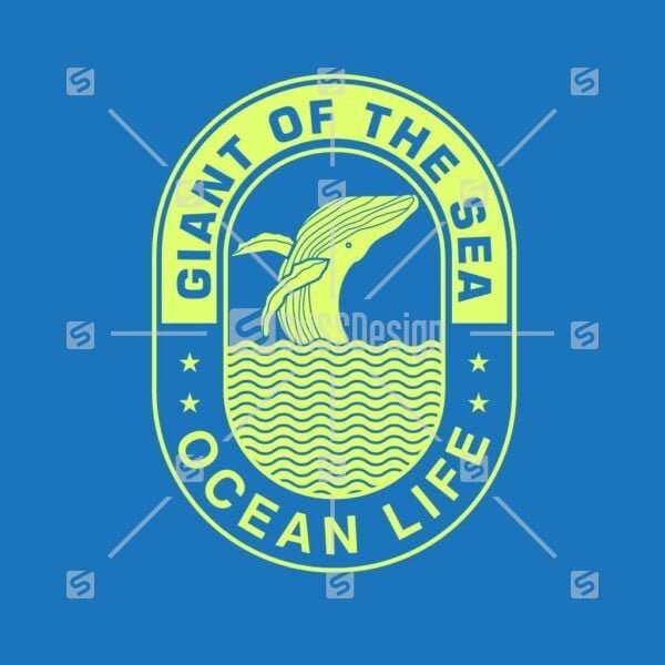 Giant of the sea ocean life whale typography Nature deep sea sticker vector t shirt design