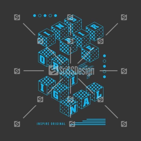 Inspire Original abstract geometric Typography Poster Vector t-shirt design