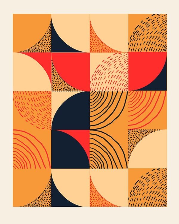 Minimalist Pattern hand drawn geometric aesthetic artistic background