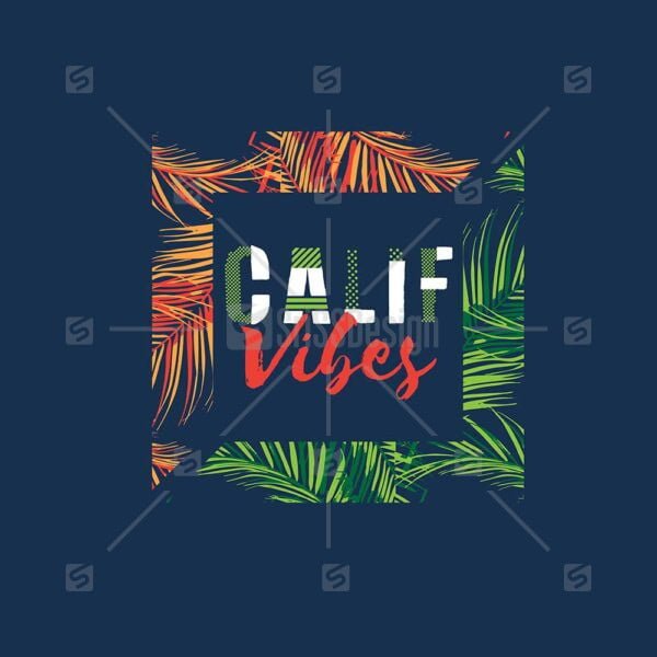 Calif Vibes Tropical Summer Typo Graphic Beach palm T shirt print Design