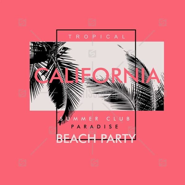 California Beach Tropical Paradise T shirt Print Graphic design