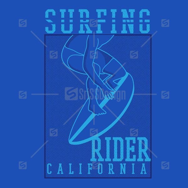 California Surf rider typo graphic t shirt print design