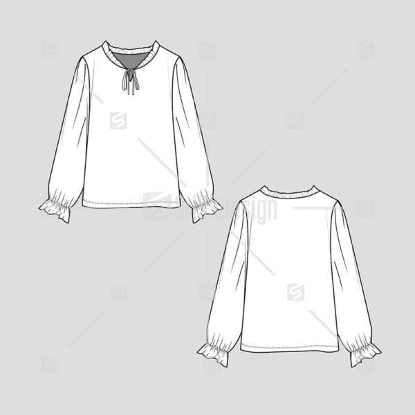 Fashion ruffles knot tie up top