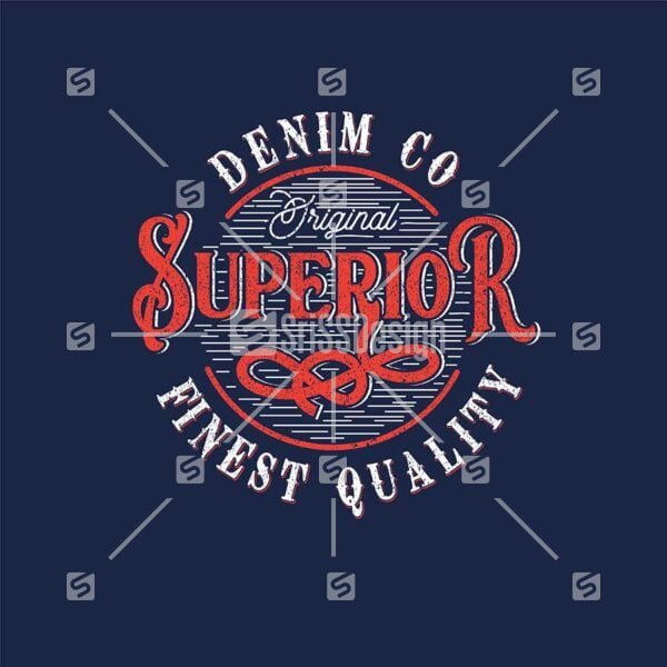 Superior Denim co Varsity Typography grunge t-shirt graphic print design vector illustration