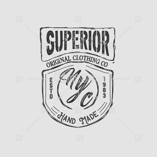Superior Nyc Vintage Varsity grunge handrawn typography vector illustration t-shirt design, print,sign, label poster,banner, symbol, vector