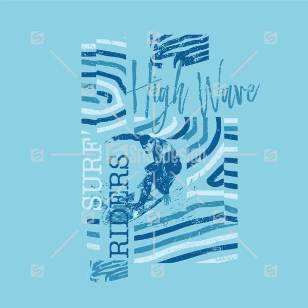 Surf  Rider vector illustration typographic design t-shirt print poster