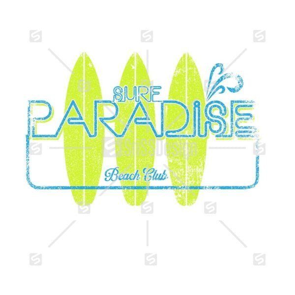 Surf board typography tee print design vector illustration