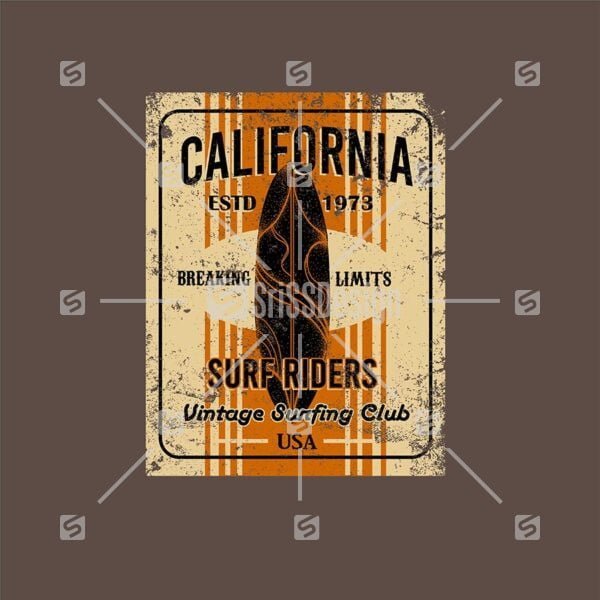 Vintage Surf board grunge Poster vector Illustration t-shirt print design Typographic print poster,sign,label vector