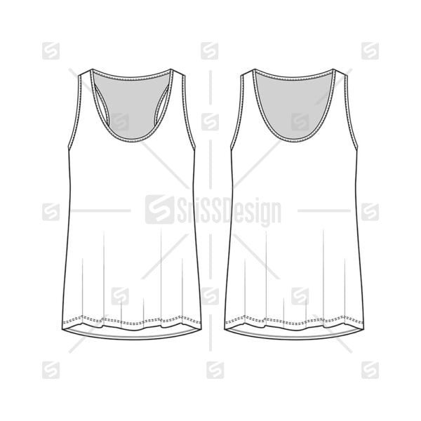 Women Regular and muscle back tank top Sketch design vector