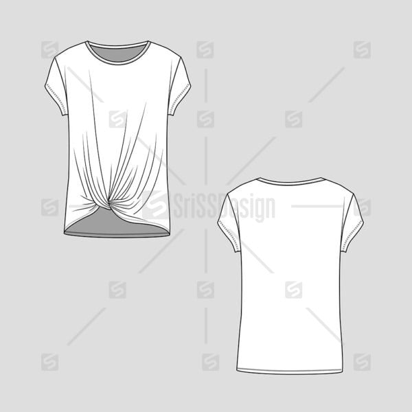 Kimono Fashion roll up sleeve top sketch vector design - Srissdesign