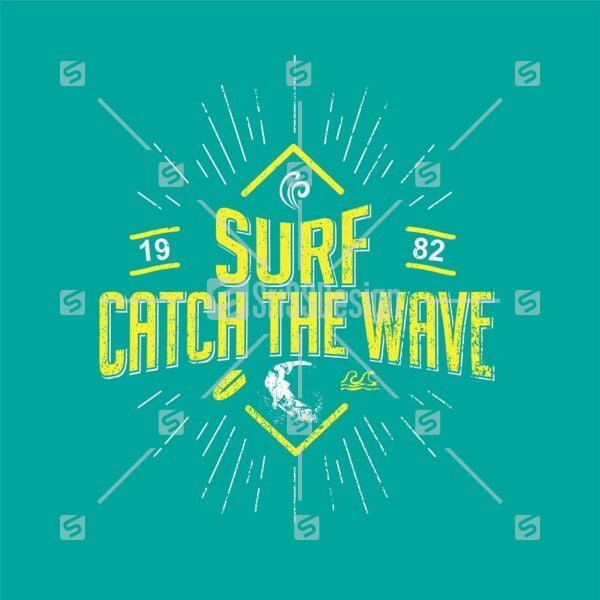 surf retro typographic t-shirt design print vector  illustration label,sign, posters