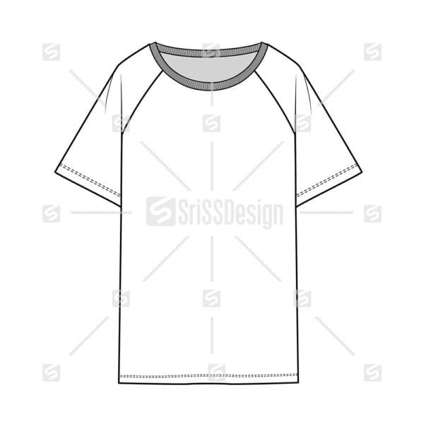 women's casual raglan top Sketch Design Vector