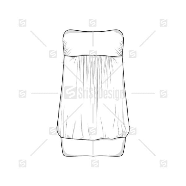 women fashion tube top sketch design vector