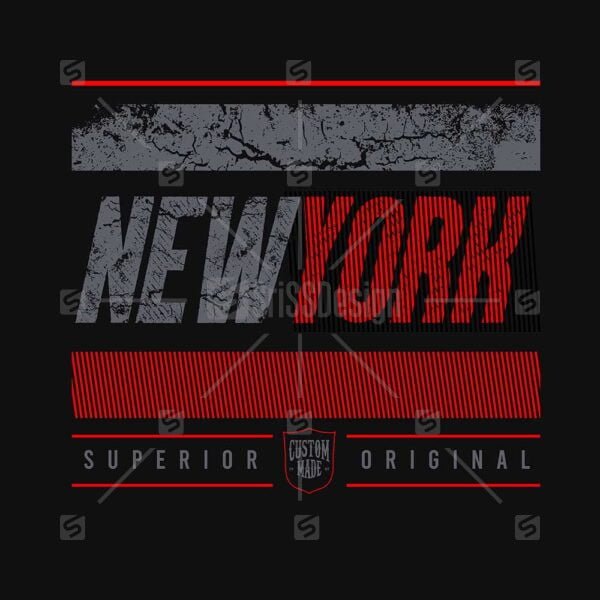 New York Superior Original Grunge Typo Graphic design