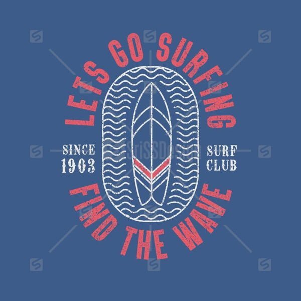 Retro surfing typography vector illustrationt shirt