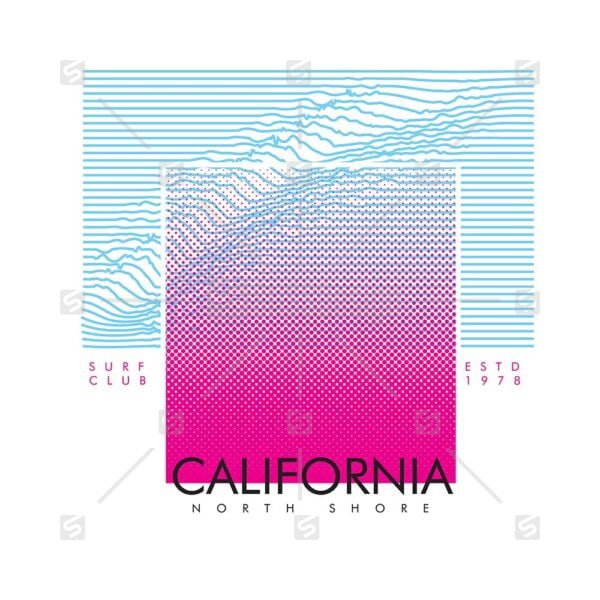 Summer Graphic California North Shore surf club typography