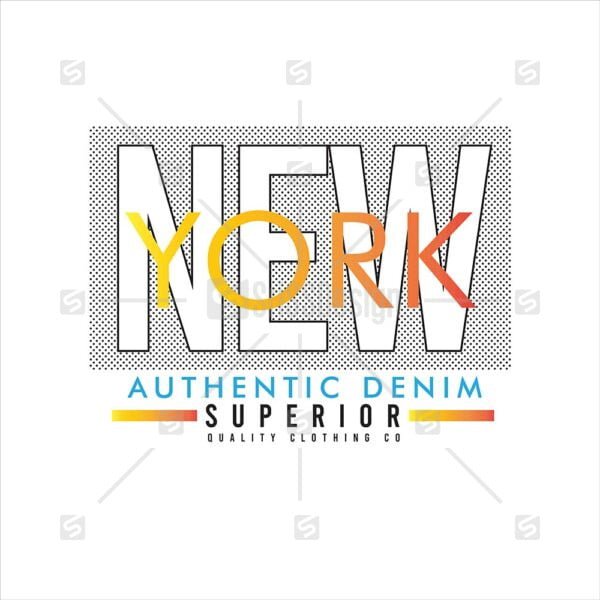 New York Typography authentic denim superior t shirt design