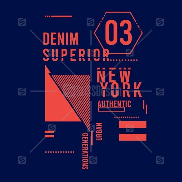 New York Typography denim superior  t shirt design