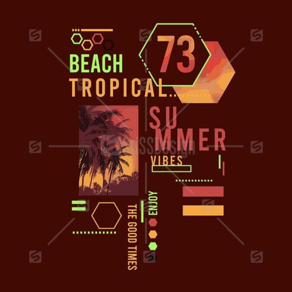 Summer Graphic Beach Tropical Summer Vibes t shirt design