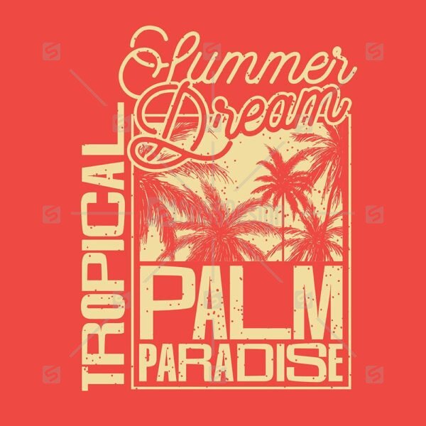 Tropical Palm paradise summer Dream  t shirt print vector