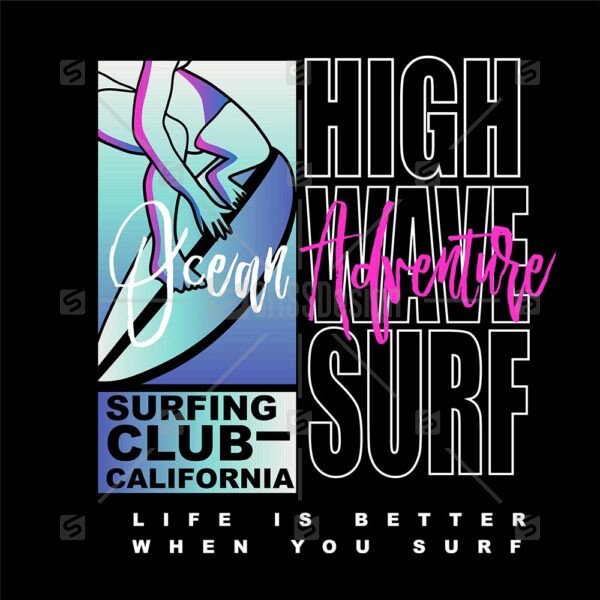 High wave surf  Ocean Adventure surfing club