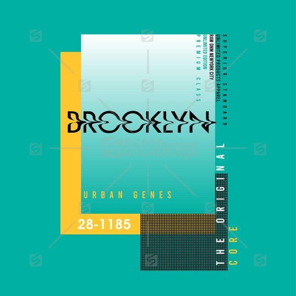 Brooklyn urban genes core typography t shirt print design