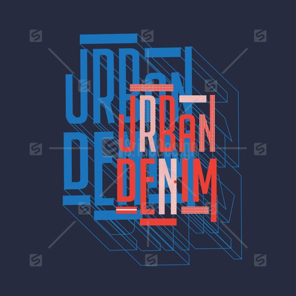 Urban Denim Typography Typographic poster t shirt print