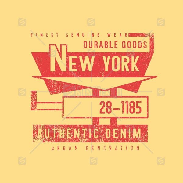 New york authentic denim Vintage typography