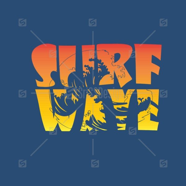 surf wave typography summer beach ocean graphic tee t shirt design