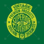 Denim vintage superior original co premium typographic vector t shirt design