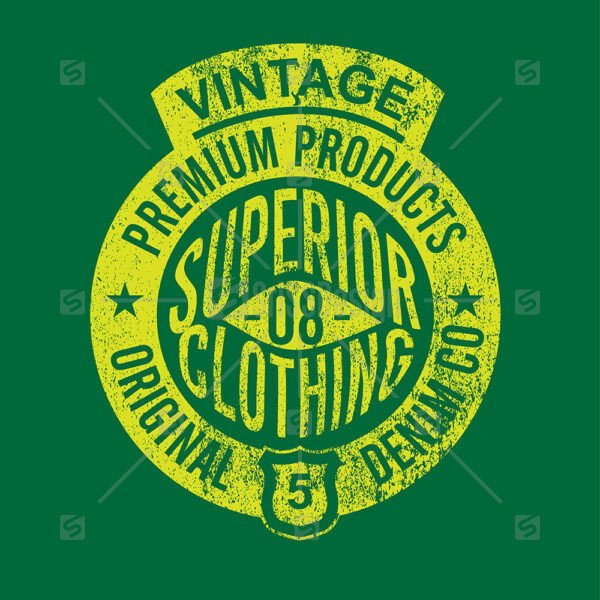 Denim vintage superior original co premium typographic vector t shirt design