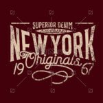 vintage superior denim new york originals grunge design