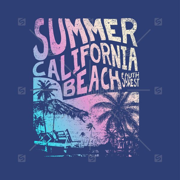 summer california beach south west typographic poster t shirt design